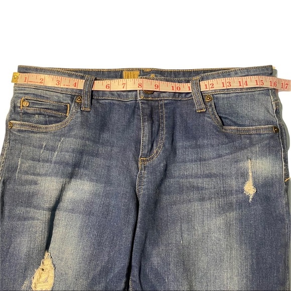 Kut from the Kloth Medium Wash Denim Low-Rise Skinny Distressed Jeans Women 6x28 - Picture 4 of 14